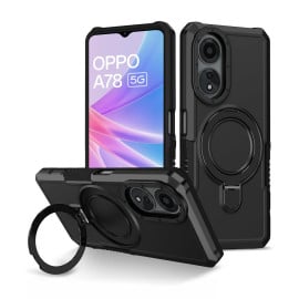 Vaku ® Oppo A78 5G Astor Military Grade Armor Protective Case with Ring Bracket Kickstand Back cover