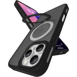 Vaku Luxos ® Apple iPhone 16 Pro Ariston Kickmag Cover with Magnetic Alloy Ring Metal Kickstand Camera Protector Shockproof Back Cover