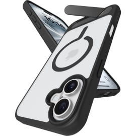 eller santé ® Apple iPhone 16 Plus Zennix Magpro Scratch Resistant Camera Screen Protector Case with Stand Holder Shockproof Protective Back cover
