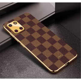 Vaku ® Samsung Galaxy Note 10 Lite Cheron Series Leather Stitched Gold Electroplated Soft TPU Back Cover