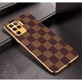 Vaku ® Oppo F19 Pro Cheron Leather Electroplated Soft TPU Back Cover