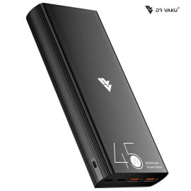 VAKU ® 45W Powerbank 20000mAh Laptop Portable Charger, Fast Charging USB C 4-Port QC PD3.0 Powerbank for MacBook Pro/ Dell/ XPS/ iPad/ iPhone 13/Pro/Max/12/Pro/Max-Black