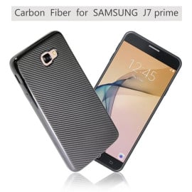 VAKU ® Samsung Galaxy J7 Prime Synthetic Carbon Fiber with PU Back Shell Back Cover