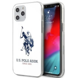US Polo Assn ® Apple iPhone 12 / 12 Pro Ivory White Hard TPU Back Cover