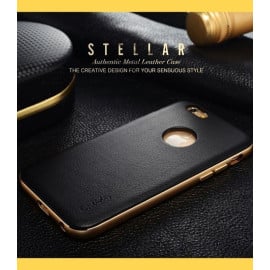 Stellar ® Apple iPhone 6 Plus / 6S Plus G.Lider Ultra-thin Aluminium Metal Bumper Authentic Genuine Leather Back Cover