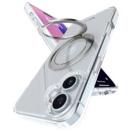 eller santé ® Apple iPhone 16 Plus Pureview Kickmag Back Cover with Magnetic Alloy Ring Metal Kickstand Scratch Resistant Slim Back Cover
