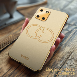 Vaku ® Samsung Galaxy Note 10 Lite Skylar Leather Pattern Gold Electroplated Soft TPU Back Cover