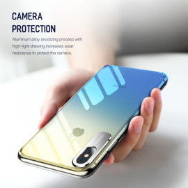 Rock ® Apple iPhone X / XS Classy UV Series Dual-color shine with Anodized Aluminum Camera Finish Transparent Back Cover