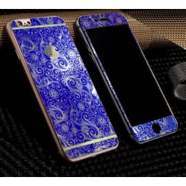 Dr. Vaku ® Apple iPhone 6 / 6S Golden Embossed Floral Design Metallic Finish Tempered Glass (FRONT +BACK)