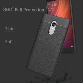 Vaku ® Xiaomi Redmi Note 5 Kowloon Leather Stitched Edition Top Quality Soft Silicone 4 Frames + Ultra-Thin Back Cover