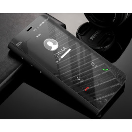 Vaku ® Samsung Galaxy A20 Mate Smart Awakening Mirror Folio Metal Electroplated PC Flip Cover
