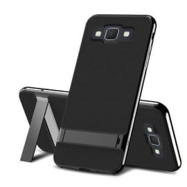 VAKU ® Samsung Galaxy J7 (2016)Royle Case Ultra-thin Dual Metal Soft / Silicon inbuilt Stand Back Cover