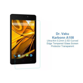 Dr. Vaku ® Karbonn A108 Ultra-thin 0.2mm 2.5D Curved Edge Tempered Glass Screen Protector Transparent