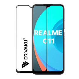 Dr. Vaku ® Realme C11 Full Edge-to-Edge Ultra-Strong Ultra-Clear Full Screen Tempered Glass- Black