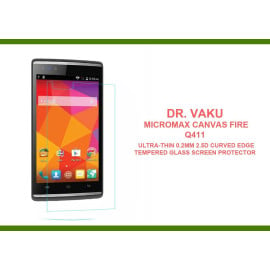 Dr. Vaku ® Micromax Canvas Fire Q411 Ultra-thin 0.2mm 2.5D Curved Edge Tempered Glass Screen Protector Transparent