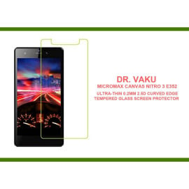 Dr. Vaku ® Micromax Canvas Nitro 3 E352 Ultra-thin 0.2mm 2.5D Curved Edge Tempered Glass Screen Protector Transparent