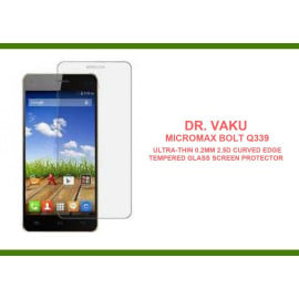 Dr. Vaku ® Micromax Bolt Q339 Ultra-thin 0.2mm 2.5D Curved Edge Tempered Glass Screen Protector Transparent