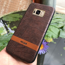 Hojar ® Samsung Galaxy S8 Plus Stroco Series Crocodile Finish Gold Plated Textured Leather Back Cover