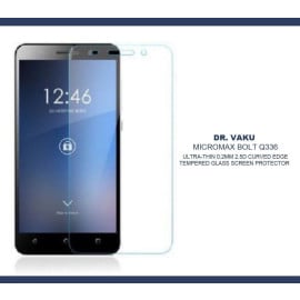 Dr. Vaku ® Micromax Bolt Q336 Ultra-thin 0.2mm 2.5D Curved Edge Tempered Glass Screen Protector Transparent