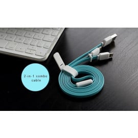 Rock ® Dual Inbuilt Convenient 2 in 1 Lightning Port + Micro USB Combo Charging / Data Cable