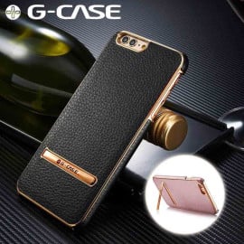 G-Case ® Apple iPhone 7 Plus Ultra-thin Leather with Electroplating + Inbuilt Click Metal Stand Back Cover