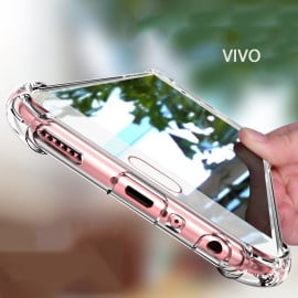 Vaku ® Vivo V7 Plus PureView Series Anti-Drop 4-Corner 360° Protection Full Transparent TPU Back Cover Transparent