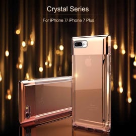 Rock ® For Apple iPhone 7 Plus Crystal Series Metallic Finish Transparent TPU Protection Case Back Cover