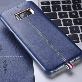 Vorson ® Samsung Galaxy Note 8 Lexza Series Double Stitch Leather Shell with Metallic Camera Protection Back Cover