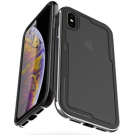 VAKU ® For Apple iPhone X / XS Aluminium + Nitrile Rubber Bumper with Scratchproof Back Case