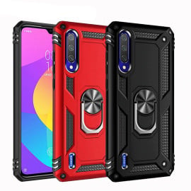 Vaku ® Xiaomi Mi A3 Hawk Ring Shock Proof Cover with Inbuilt Kickstand