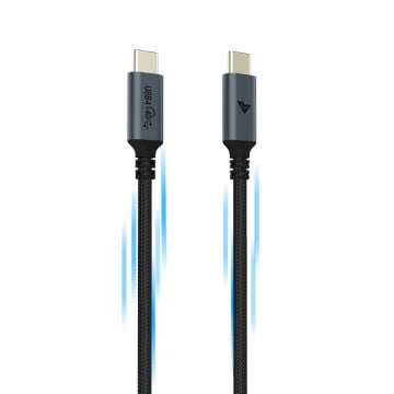 Vaku ® 100W Cable with 40Gbps Data and 8K@30Hz Dual 4K USB-C to USB-C Cable Compatible with Thunderbolt 3/4 and USB-C MacBooks,Hub, Docking Station - 1M