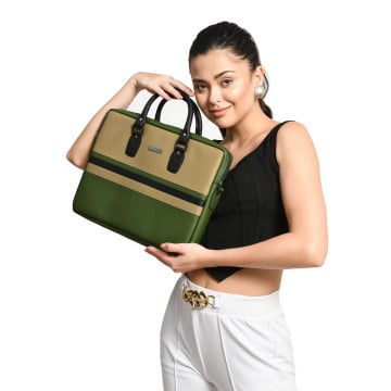 Vaku Luxos ® Milan Stripey 14 inch Laptop Bag Sleeve Premium Laptop Messenger Bag For Men and Women