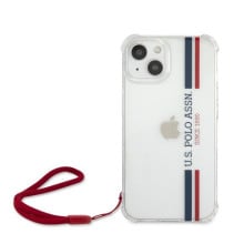 US Polo Assn ® Shiny Horse Blue USPA Logo New Design case for Apple iPhone 13 (6.1") - Transparent