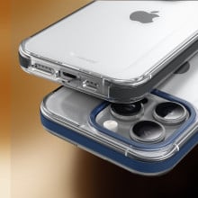 eller santé ® Apple iPhone 15 Pro Vortex Gel Cushion Slim Fit Shockproof Crystal Clear Camera Metal Ring Back Cover