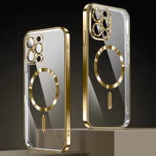 Vaku ® Apple iPhone 15 Pro Max Luxury Electroplated Magnetic Magsafe Camera Protection TPU Back Cover Case