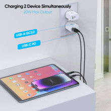 Vaku ® 2IN1 PD QC 20W Type C PD 3.0 Power Delivery Charger Dual Port iPhone 14 /14 Pro Max /14 Plus / 13 / 13 Pro Max, iPad/Samsung/Google Pixel