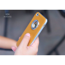 X-Doria ® Apple iPhone 6 / 6S Multi-Angle Inbuilt Metal Ring Kickstand Aluminium + Leather Back Cover