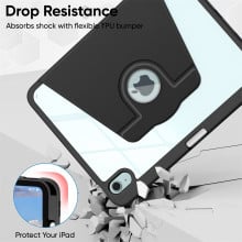 Vaku ® FLARE Apple iPad Air 13 inch (M2) Back Flip Stand Cover 360 Degree with Pencil Holder Powerful Magnetic Attachment Slim Trifold Stand Case