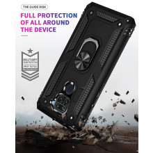 Vaku ® Xiaomi Redmi Note 9 Hawk Ring Shock Proof Cover with Inbuilt Kickstand