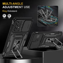 Vaku ® Samsung Galaxy A53 5G Aegis Armor Slide Camera Protection Magnetic Ring Holder Kickstand Back Cover
