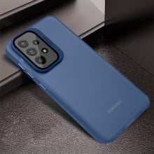 Vaku ® Samsung Galaxy A53 5G Rime Frosted Translucent Camera Protector Case with Built-in Stash Stand Back Cover