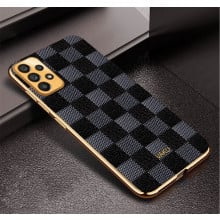 Vaku ® Samsung Galaxy A53 5G Cheron Series Leather Stitched Gold Electroplated Soft TPU Back Cover