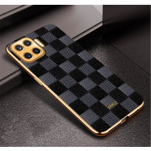 Vaku ® Oppo F17 Cheron Leather Electroplated Soft TPU Back Cover