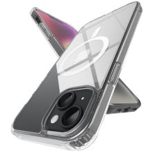 Vaku Luxos ® Apple iPhone 14 / 14 Plus / 14 Pro / 14 Pro Max Glassy Magsafe Series Clear TPU Shockproof Certified Mag-Safe Protective Cover [ Only Back Cover ]