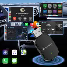 eller santé ® DASHELITE 2-in-1 Wireless Car Receiver For Wired Android Auto/CarPlay Conversion | Seamless Bluetooth | OEM Compatible