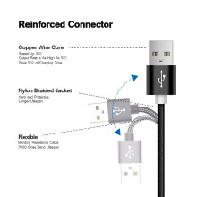 Vaku ® Apple Lightning Nylon Braided USB Data-Charging Cable