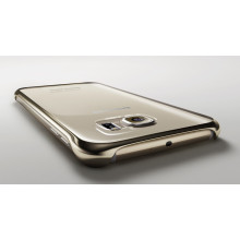 Samsung ® Samsung Galaxy A8 Official Metal Electroplated Corner Drop-Protection Transparent Full-View PCe Back Cover