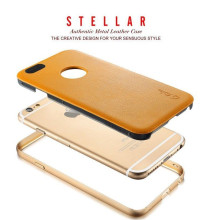 Stellar ® Apple iPhone 6 Plus / 6S Plus G.Lider Ultra-thin Aluminium Metal Bumper Authentic Genuine Leather Back Cover