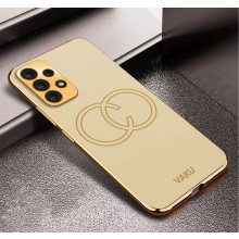 Vaku ® Samsung Galaxy A33 5G Skylar Leather Pattern Gold Electroplated Soft TPU Back Cover