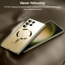Vaku ® Samsung Galaxy S22 Ultra Luxury Electroplated Magnetic Magsafe Camera Protection TPU Back Cover Case